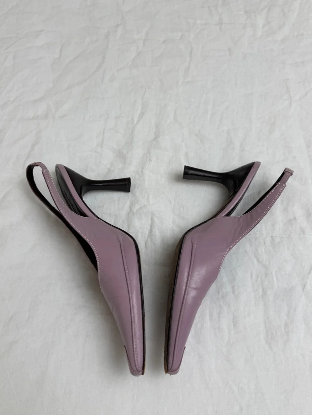 Vintage 90s Donald J Pliner Slingback Pointed-Toe Heels in Dusty Mauve Size 7
